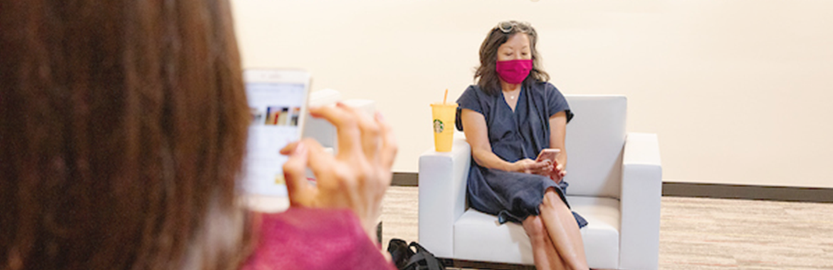 Women looking at smart phone