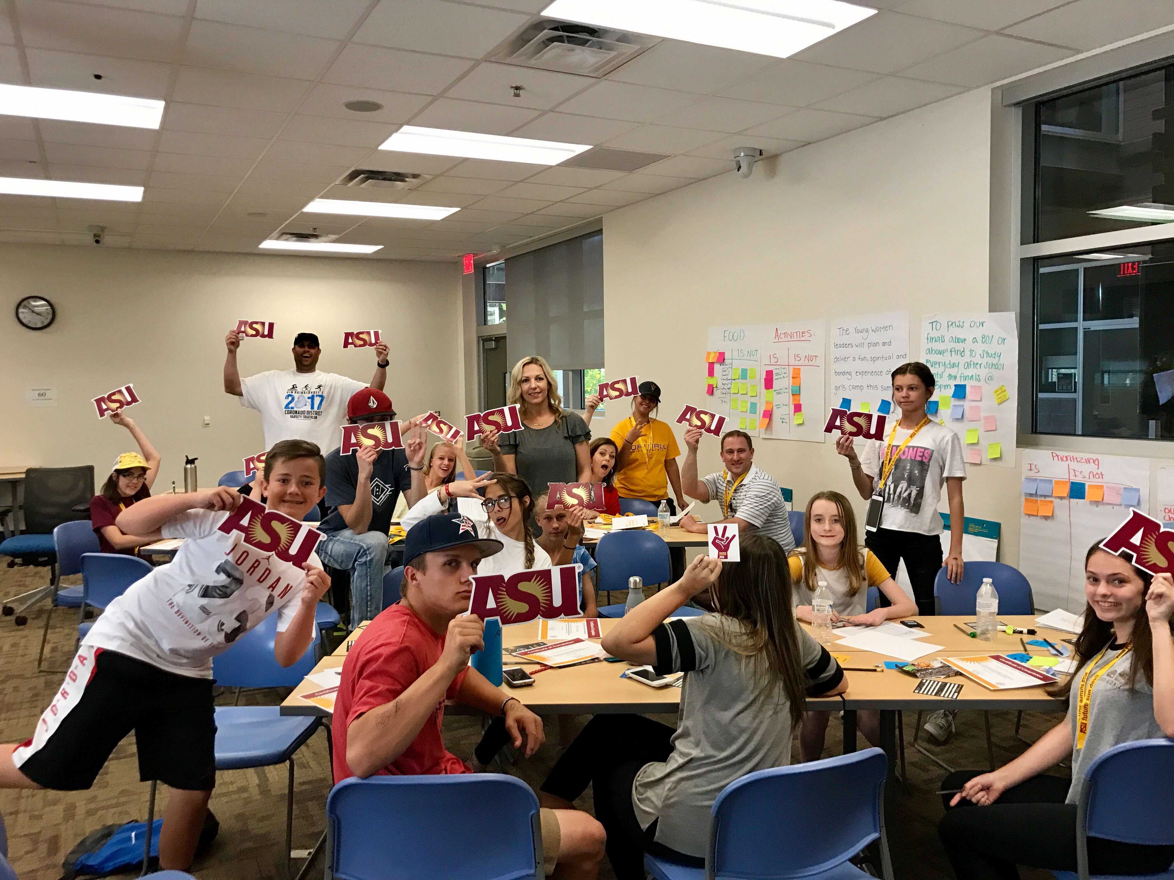 Students at Higley Unified School District participating in Project Management Workshop