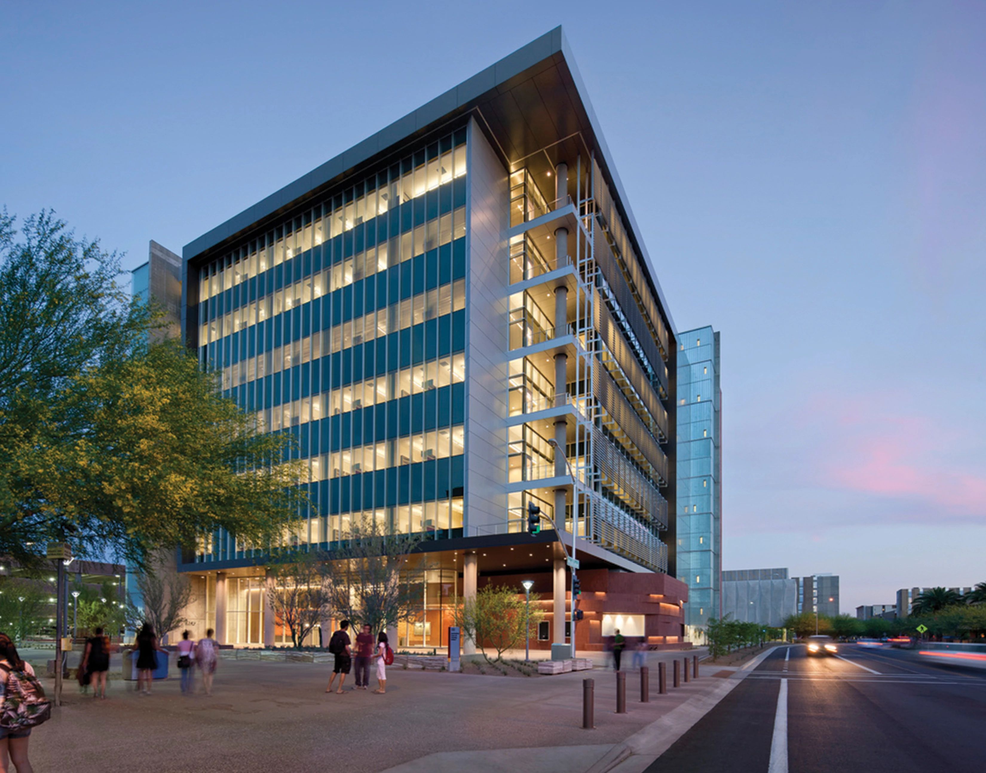 ASU ISTB-4 building at night